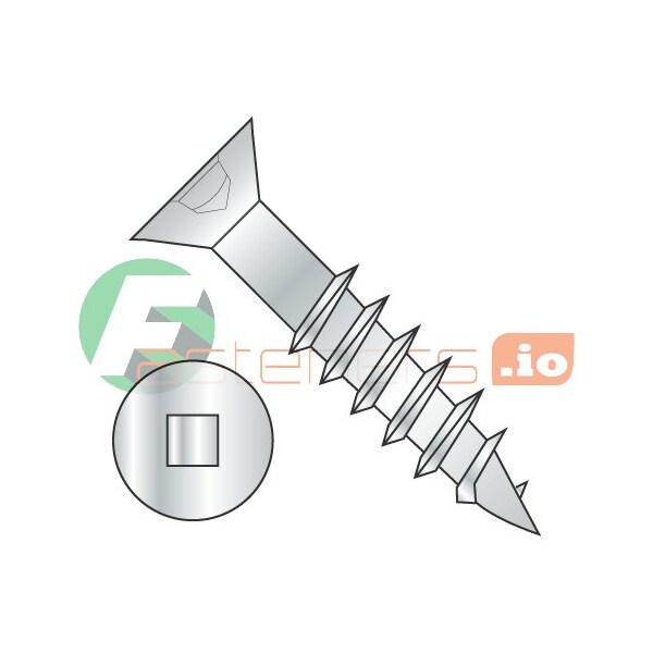 Newport Fasteners Wood Screw, #8, 1-1/4 in, Zinc Plated Steel Flat Head Square Drive, 7300 PK 540600 - main